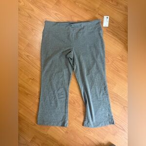Jockey Capri Leggings Stretch Jersey Gray Size Large NWT 186